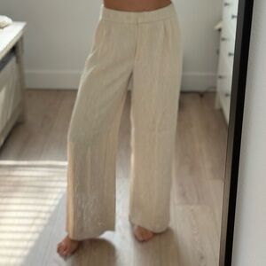 Express Cream Wide-Leg Pants